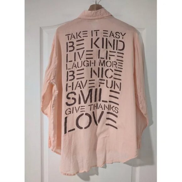 Sundry | Love Oversized Shirt In Neon Peach - Picture 3 of 14